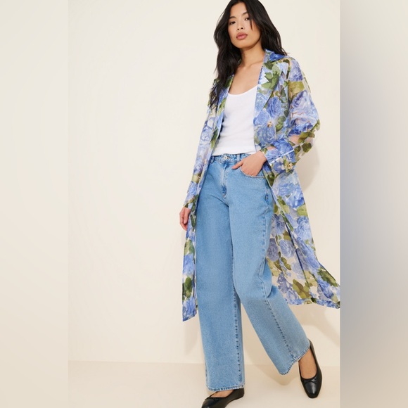 Floral Trench Coat, Anthropologie - If By Sea, Size Large - Picture 14 of 15